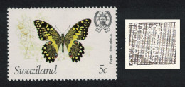 Swaziland Butterfly 'Papilio Demodocus' 5c Wmk Crown To Right 1982 MNH SG#393 - Swaziland (1968-...)
