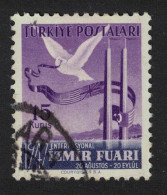 Turkey Dove Bird Izmir International Fair 1947 Canc SG#1360 - Oblitérés