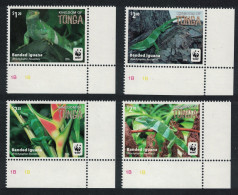 Tonga WWF Banded Iguana 4v Corners Frame 2016 MNH SG#1804-1808 - Tonga (1970-...)