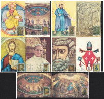 Vatican Christ St Peter St Paul Holy Year Maxicards 10 Pcs 1974 SG#622=632 Sc#561=571 - Oblitérés
