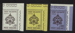Vatican Vacant See 3v Corners 1963 MNH SG#406-408 Sc#362-364 - Nuovi