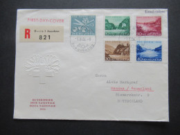 Schweiz 1956 Pro Patria Mi.Nr.627 / 631 FDC D Einschreiben Bern 1 Annahme Bundesfeier Nach Menden Sauerland Gesendet - Brieven En Documenten