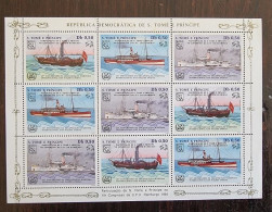 SAO TOME ET PRINCIPE Bateaux, Bateaux à Vapeur Yvert N°796/8 Feuillet Complet ** MNH. Neuf Sans Charnière - Ships