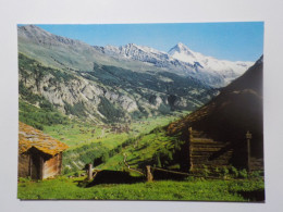 EVOLENE  Le Village D'Evolene Et La Dent Blanche Vus De Planmayens - Evolène