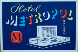 Serbia Beograd Metropol Hotel Label Etiquette Valise - Etiquettes D'hotels