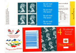 UK, GB, Great Britain, Booklet, 4 X 60, Airmail Labels, The Spirit Of The Olympic - Libretti