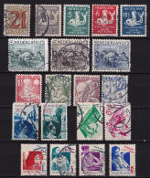 Nederland 1929 / 1931 Complete Jaren (zonder Roltanding) Gestempeld NVPH 224 / 243 - Volledig Jaar