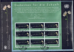 UNO Wien 2008 - Holocaust-Gedenktag, FDC Mit Nr. 521 Im Kleinbogen - FDC