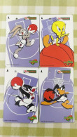 Delcampe - Transitlink Metro Commemorative Ticket Card, Fujifilm,Warner Movie Space Jam(basket Ball),set Of 4 - Singapur