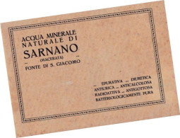 Acqua Minerale Sarnano Fonte S.Giacomo Primi Anni 30 - Magazines & Catalogs