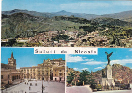 Cartolina Nicosia ( Enna ) Saluti Con Vedutine - Enna