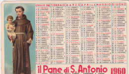 Calendarietto - Opera Francescana Della Carita - Convento S.croce - Bologna - Il Pane Da S.antonio - Anno 1960 - Petit Format : 1941-60