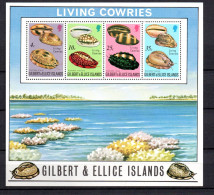 Gilbert & Ellice Islands 1975 Sheet Shells/sealife Stamps (Michel Bl. 2) MNH - Gilbert & Ellice Islands (...-1979)