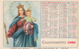 Calendarietto - Opere  Don Bosco - Torino - Anno 1960 - Petit Format : 1941-60