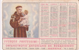 Calendarietto - Orfanotrofio Antoniano Dei Rogazionisti - Messina - Anno 1960 - Small : 1941-60