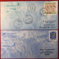 France, Premier Vol (Boeing 707) PARIS / SHARJAH 2.11.1977 - 2 Enveloppes - (A1424) - Premiers Vols