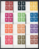 !!! ESSAIS PRINCE IMPERIAL PROJET JOUBERT BLOCS DE 4 ESSAIS 12 COULEURS SUR PAPIER GLACE, NEUFS TOUJOURS SANS GOMME - Proofs, Unissued, Experimental Vignettes