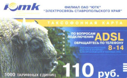 Russia:Used Phonecard, OAO Jutk Branch, Elektrosvjaz Stavropolskogo Kraja, 1000 Units, 110 Roubles, Buffalo - Russia