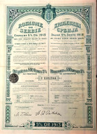 Royaume De Serbie - Emprunt 5 % OR 1913 - Belgrade - 1913 - Banque & Assurance