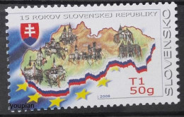 Slovakia 2008, 15th Anniversary Of The Independence, MNH Single Stamp - Ongebruikt