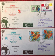 France, Premier Vol (Boeing 707) PARIS / BUJUMBURA 4/5.4.1974 - 2 Enveloppes - (A1432) - Premiers Vols