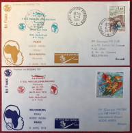 France, Premier Vol (Boeing 707) PARIS / BUJUMBURA 4/5.4.1974 - 2 Enveloppes - (A1437) - Premiers Vols