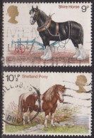 Faune, Animaux Domestiques - GRANDE BRETAGNE - Cheval De Trait, Poney Shetland - N° 868-869 - 1978 - Oblitérés