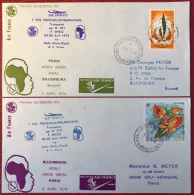 France, Premier Vol (Boeing 707) PARIS / BUJUMBURA 4/5.4.1974 - 2 Enveloppes - (A1438) - First Flight Covers