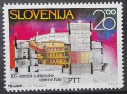 Slovenia 1992, 100th Anniversary Of Opera House In Ljiubijana, MNH Single Stamp - Slovenia