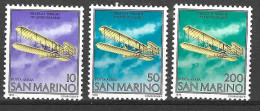 SAN MARINO - 1974 - POSTA AEREA - SERIE 3 VALORI  - NUOVO MNH** ( YVERT AV 140\2  - MICHEL 1077\9  - SS PA 151\3) - Corréo Aéreo