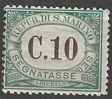 SAN MARINO - 1897 - SEGNATASSE - C.10  - NUOVO MNH** ( YVERT TX 2  - MICHEL PD 2  - SS SG 2) - Portomarken