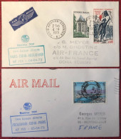 France, Premier Vol (Boeing 707) PARIS / ABOUDHABI 4.4.1973 - 2 Enveloppes - (A1449) - Premiers Vols
