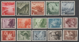 AUTRICHE - 1935 - POSTE AERIENNE SERIE COMPLETE YVERT N°32/46 ** MNH - COTE = 190 EUR. - Neufs