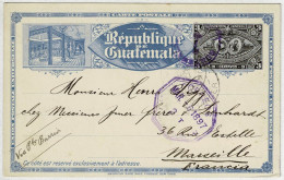 Guatemala 1897, Carte Postale / Stationery Exposition Centro-Americana Nach Marseille (Frankreich)  - Guatemala