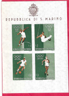 SAN MARINO - 1960 - GIOCHI OLIMPICI ROMA - 3 FOGLIETTI  - NUOVO MH* ( YVERT BL 8\10  - MICHEL BL5\7 - SS BF19\21) - Blocchi & Foglietti