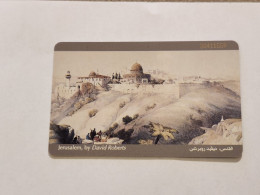 JORDAN-(JO-JPP-0009A)-Jerusalem (Schlumberger)-(16)-(JD2)-(00411559)-(chip Open Silver)-used Card - Giordania