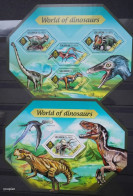 Solomon Islands 2014, World Of Dinosaurs, Two MNH Unusual S/S - Islas Salomón (1978-...)