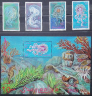 Somalia 1995, Jellyfish, MNH S/S And Stamps Set - Somalia (1960-...)