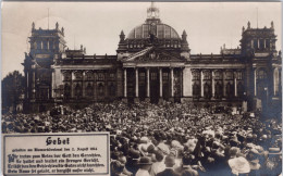 Gebet , Gehalten Am Bismarckdenkmal 1914 (Stempel: Berlin SW 14.10.14 , Nach Dänemark) - Autres & Non Classés