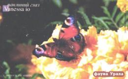 Russia:Used Phonecard, Uraltelekom Sverdlovsk Region, 150 Units, Ural Fauna, Butterfly, Vanessa Io, 2002 - Russia