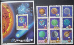 Somalia 1996, Planets, MNH S/S And Stamps Set - Somalia (1960-...)