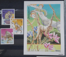 Somalia 2002, Monkeys, MNH S/S And Stamps Set - Somalia (1960-...)