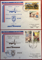 Italie, Premier Vol ROME / DAKAR 28.6.1981 - 2 Enveloppes - (A1466) - Luftpost