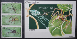 Somalia 2002, Spiders MNH S/S And Stamps Set - Somalia (1960-...)