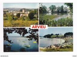 12 ARVIEU En 4 Vues Vers Rodez Cassagnes N°5 Vue Générale Etang Lac De Pareloup Plage VOIR DOS - Rodez