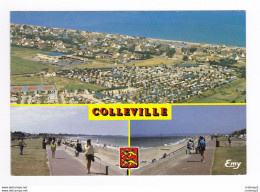 14 COLLEVILLE MONTGOMERY Vers Port En Bessin Camping Des Salines Et Le Front De Mer Courts De Tennis VOIR DOS En 1992 - Port-en-Bessin-Huppain