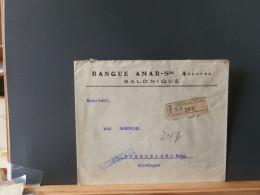 106/023   LETTRE RECOMM. GREECE  POUR ALLEMAGNE 1927 - Cartas & Documentos