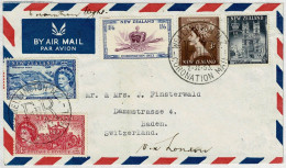 Neuseeland / New Zealand 1953, Luftpostbrief Coronation Mail Wellington - Baden (Schweiz), Via London - Cartas & Documentos
