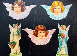 Lot De 5 Chromos Decoupis Anges - Angels