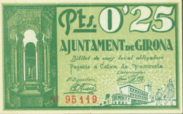 Espagne Guerre D'Espagne Billet 0,25 Peseta Ajuntament De Girona 1937 - Otros & Sin Clasificación